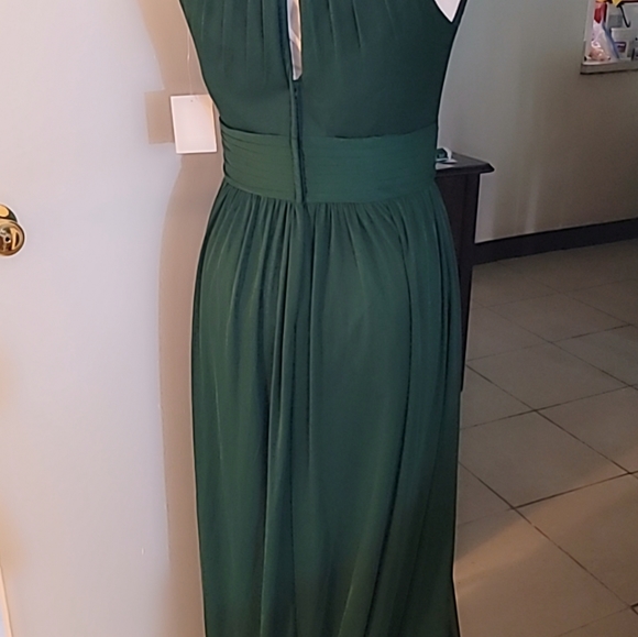 DB Studio Celebrate Woman’s High-Neck Mesh Full Skirt Formal Gown Prom Wedding - Picture 5 of 9